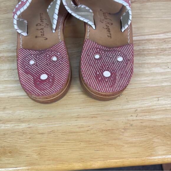Jack Rodgers Red White Stripe Sandals - Picture 6 of 7